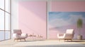 Ethereal Cloudscape: Minimalist Interior Installation With Pastel Colors
