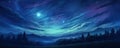 Ethereal Cloudscapes: Starry Night Anime Wallpaper AI Generated