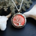 Ethereal Coral Tree Locket With Authentic Details