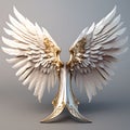 Ethereal 3D Render: Fantasy Angel Wings in Enchanting Detail Royalty Free Stock Photo
