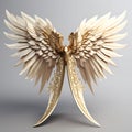 Ethereal 3D Render: Fantasy Angel Wings in Enchanting Detail Royalty Free Stock Photo