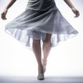 Ethereal Dancer In Gray Skirt: Innovative Techniques And Precise Lines