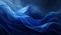 Ethereal Flowing Waves of Deep Blue and Luminous White Abstract Fluid with Subtle Sparkles and Dark Background Royalty Free Stock Photo