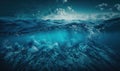 Ethereal Deep Blue Sea Water Texture for Dreamy Backgrounds. Royalty Free Stock Photo