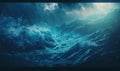 Ethereal Deep Blue Sea Water Texture for Dreamy Backgrounds. Royalty Free Stock Photo