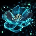 Ethereal Digital Flower with Glowing Particles and Soft Light Royalty Free Stock Photo
