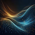 Ethereal digital network tech waves background abstract artificial intelligence data transfer connectivity Royalty Free Stock Photo