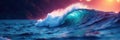 Ethereal digital wave surging through complex data , complex, information