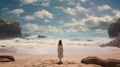 Ethereal Dreamscape: A Photo Realistic Shot Of A Betty On A Breathtaking Beach