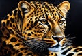 Ethereal Elegance: Ultra-Realistic Leopard Portrait on a Enchanting Black Background