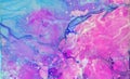 Ethereal fantasy light blue, pink and purple alcohol ink abstract background. Bright liquid watercolor paint splash texture effect