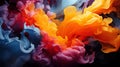 Artwork evoking soft floral shapes through pastel smoke textures. AI generation Royalty Free Stock Photo