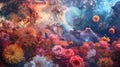 Ethereal Floral Cosmos: Dreamy Space Garden with Vibrant Nebulae