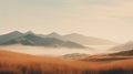 Ethereal Foothills: Serene And Tranquil Scenes Of Long Grass And Mountains