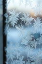 Ethereal Frost Patterns on Winter Windowpane Royalty Free Stock Photo