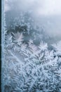 Ethereal Frost Patterns on Winter Windowpane Royalty Free Stock Photo