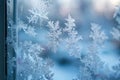 Ethereal Frost Patterns on Winter Windowpane Royalty Free Stock Photo