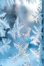 Ethereal Frost Patterns on Winter Windowpane Royalty Free Stock Photo