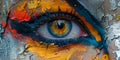 Ethereal Gaze: A Painted Eye Close-Up. Generative AI