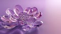 Ethereal Glass Bloom: 3D Floral Sculpture