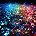 Ethereal Glow on Holographic Tiles Texture. AI generation