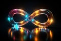 Ethereal glow Neon infinity symbol represents limitless, eternal possibilities