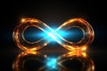 Ethereal glow Neon infinity symbol represents limitless, eternal possibilities