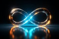 Ethereal glow Neon infinity symbol represents limitless, eternal possibilities