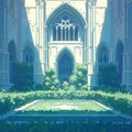 Ethereal Gothic Abbey Cloister for Elegant Imagery