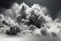 Ethereal grayscale gradient with dreamy cloud-like formations