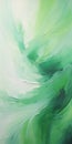 Ethereal Green And White Abstract Oil Painting Royalty Free Stock Photo