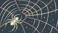 Spider on Web with Abstract Lines. Ethereal Nature Art, vector design Generative AI Royalty Free Stock Photo
