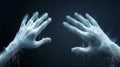 Ethereal Hands Emerging from a Shadowy Void, Symbolizing a Mysterious Supernatural Presence Royalty Free Stock Photo