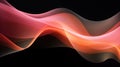 Ethereal Harmony: Translucent Pink and Vibrant Orange Wave on Black