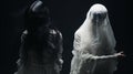 Ethereal Horror: Ghostly Females In Intricate White Attire