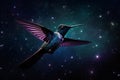 Ethereal Hummingbird among the Stars (AI Generated)