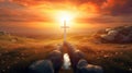 Ethereal Illumination: Unveiling Easter\'s Cross