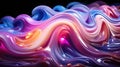 Ethereal Illusions: Holographic Neon Fluid Waves