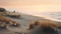 Ethereal Illustration Of Sand Dunes At An Early Sunset