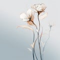 Ethereal Illustrations: Minimalistic Composition Of White And Beige Flowers