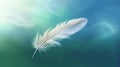 White feather floating in blue water Royalty Free Stock Photo