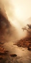 Ethereal Imagery Of Rocks And Dust In A River