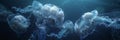 Ethereal jellyfish ballet in ocean depths, detailed photorealistic shot capturing graceful movements Royalty Free Stock Photo
