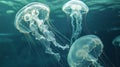 Ethereal Jellyfish Gliding Through Aquatic Depths