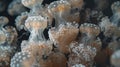 Ethereal Jellyfish Swarm in Tranquil Deep Sea Environment