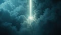 Ethereal Light Beam Piercing Dark Clouds Royalty Free Stock Photo