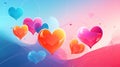 Ethereal Love: Vibrant Abstract Heart with Neon Orbs Royalty Free Stock Photo