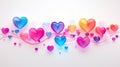Ethereal Love: Vibrant Abstract Heart with Neon Orbs Royalty Free Stock Photo