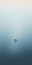 Ethereal Minimalism A Dreamlike Boat Floating On Azure Waters