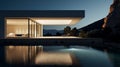 Ethereal Minimalism: A Modern House With Chiaroscuro Lighting And A Swimming Pool